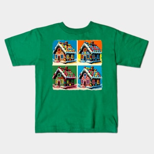 Ginger Zest: A Vibrant Pop Art Gingerbread Fantasy - Classic Christmas Kids T-Shirt